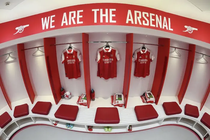 Framed Print : Arsenal FC: Pre-Match Shirts in the Changing Room - Arsenal vs. Chelsea, Premier League 2022-23 Framed Print : Arsenal FC: Pre-Match Shirts in the Changing Room - Arsenal vs. Chelsea, Premier League 2022-23