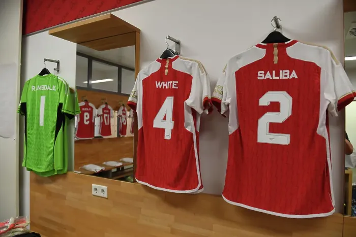 Framed Print : Arsenal FC: Pre-Season Preparation - Arsenal Players Shirts in Nuremberg Changing Room (July 2023) Framed Print : Arsenal FC: Pre-Season Preparation - Arsenal Players Shirts in Nuremberg Changing Room (July 2023)