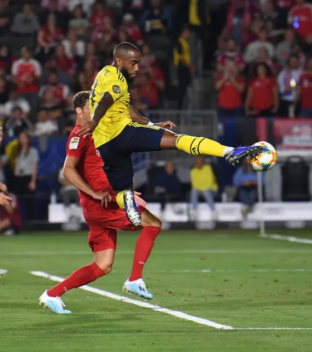 Framed Print : Arsenal FC in Pre-Season USA Tour: Lacazette vs Bayern Munich in Los Angeles