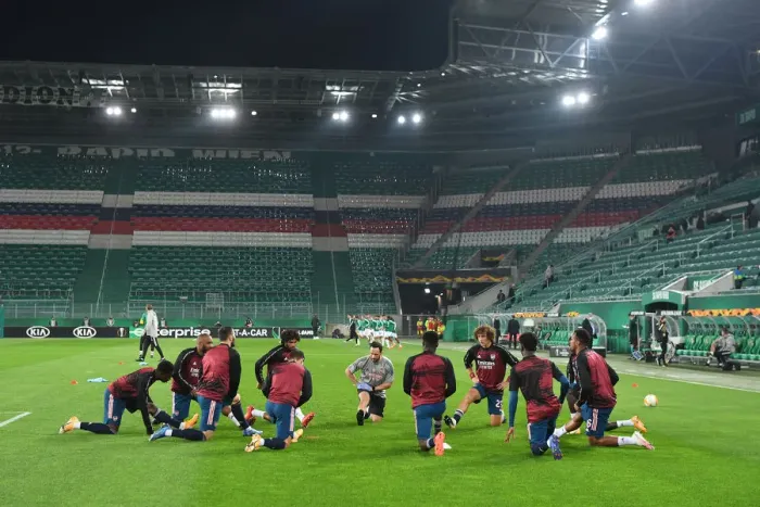 Framed Print : Arsenal FC Prepares for Europa League Clash against Rapid Vienna