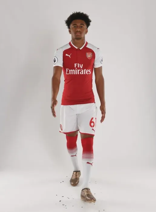 Framed Print : Arsenal FC: Reiss Nelson at 2017-18 First Team Photocall Framed Print : Arsenal FC: Reiss Nelson at 2017-18 First Team Photocall