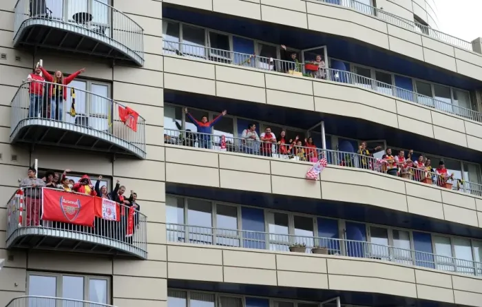 Framed Print : Arsenal FC: A Sea of Joy - FA Cup Victory Parade (2014-15)