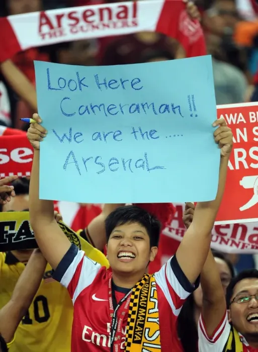 Framed Print : Arsenal FC: A Sea of Red and White - Malaysian Fans Passionate Support (2012-13)