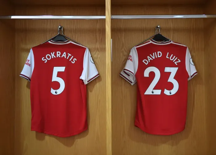 Framed Print : Arsenal FC: Sokratis and David Luiz Prepare for Arsenal v Burnley Premier League Clash at Emirates Stadium Framed Print : Arsenal FC: Sokratis and David Luiz Prepare for Arsenal v Burnley Premier League Clash at Emirates Stadium