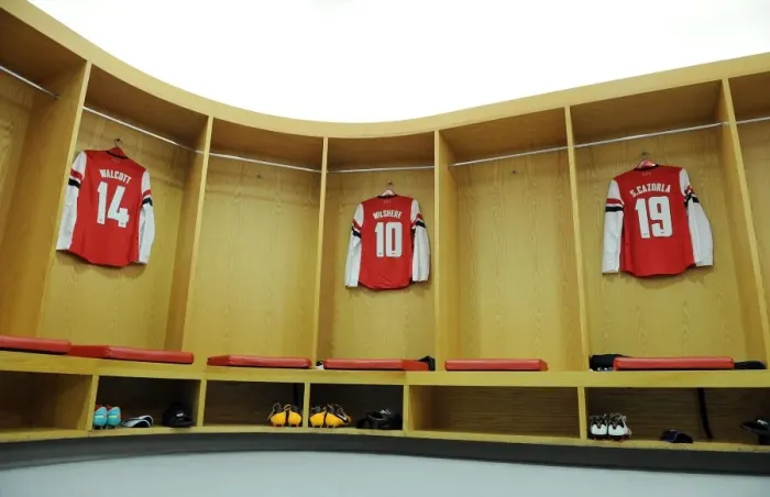 Framed Print : Arsenal FC: Theo Walcott, Jack Wilshere, and Santi Cazorla's Empty Changing Room - Arsenal v Swansea FA Cup Replay (2012-13) Framed Print : Arsenal FC: Theo Walcott, Jack Wilshere, and Santi Cazorla's Empty Changing Room - Arsenal v Swansea FA Cup Replay (2012-13)