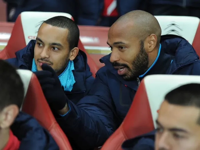 Framed Print : Arsenal FC: Theo Walcott and Thierry Henry - FA Cup Third Round Showdown vs Leeds United (2011-12)