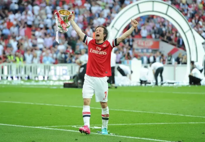 Framed Print : Arsenal FC: Tomas Rosicky Lifts FA Cup after Arsenal's Victory over Hull City (2014) Framed Print : Arsenal FC: Tomas Rosicky Lifts FA Cup after Arsenal's Victory over Hull City (2014)