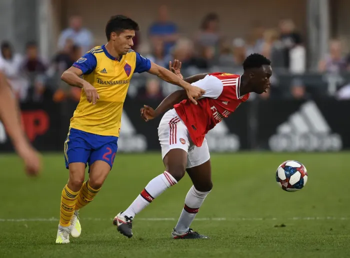 Framed Print : Arsenal FC Training in Colorado: James Olayinka at Colorado Rapids Friendly