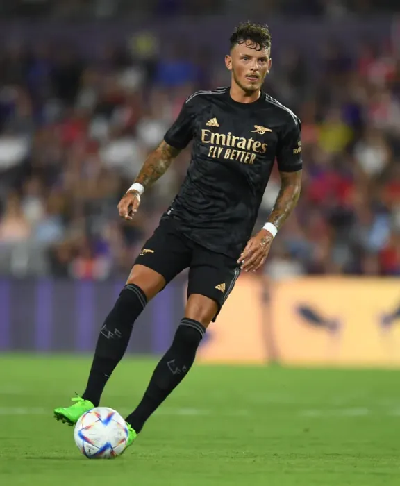 Framed Print : Arsenal FC Training in Orlando: Ben White in Action against Orlando City SC
