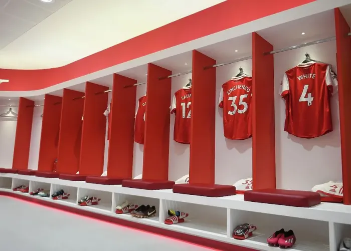 Framed Print : Arsenal FC: Tranquility Before the Premier League Battle - Arsenal Changing Room Framed Print : Arsenal FC: Tranquility Before the Premier League Battle - Arsenal Changing Room
