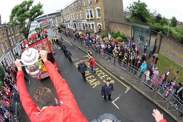 Arsenal FC: Triumphant Victory Parade through London after FA Cup Win, 2015
