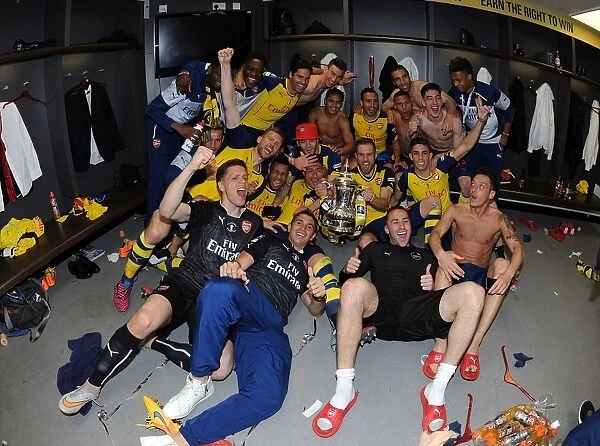 Arsenal FC Triumphs in the FA Cup: Celebrating Victory over Aston Villa at Wembley Stadium (2015)
