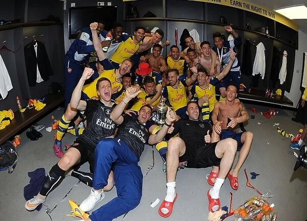 Arsenal FC Triumphs in the FA Cup: Celebrating Victory over Aston Villa at Wembley Stadium (2015)