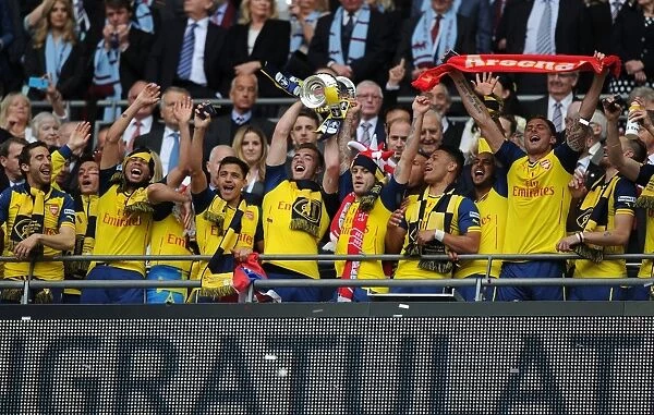 Arsenal FC Triumphs in the FA Cup Final: Celebrating Victory over Aston Villa at Wembley Stadium (2015)