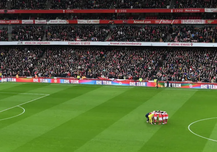 Framed Print : Arsenal FC: United in Pre-Match Huddle vs Brentford, Emirates Stadium, 2023 Framed Print : Arsenal FC: United in Pre-Match Huddle vs Brentford, Emirates Stadium, 2023