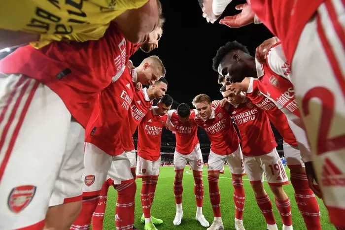 Framed Print : Arsenal FC: United in Pre-Match Huddle vs Everton FC - Premier League 2022-23 Framed Print : Arsenal FC: United in Pre-Match Huddle vs Everton FC - Premier League 2022-23
