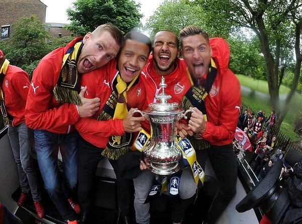 Arsenal FC: Uniting Mertesacker, Sanchez, Walcott, and Giroud to Celebrate FA Cup Victory (2014-15)