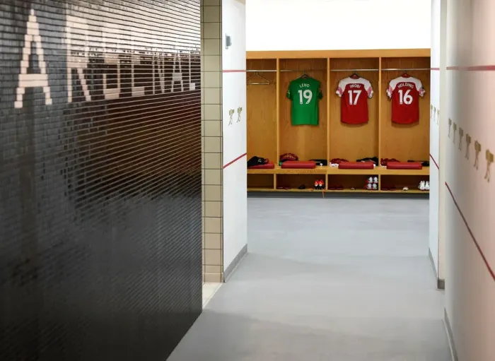 Framed Print : Arsenal FC: Unity in the Changing Room Before Facing Manchester City (2018-19)