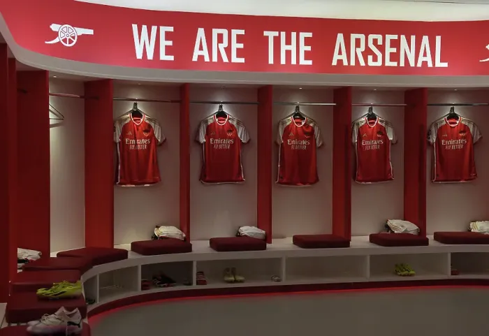 Framed Print : Arsenal FC: Unseen Moments in the Changing Room Before the Arsenal vs. Crystal Palace Match, Premier League 2023-24 Framed Print : Arsenal FC: Unseen Moments in the Changing Room Before the Arsenal vs. Crystal Palace Match, Premier League 2023-24