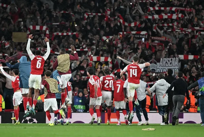 Framed Print : Arsenal FC v Atletico de Madrid - UEFA Champions League 2025 / 26 Semi Final Second Leg