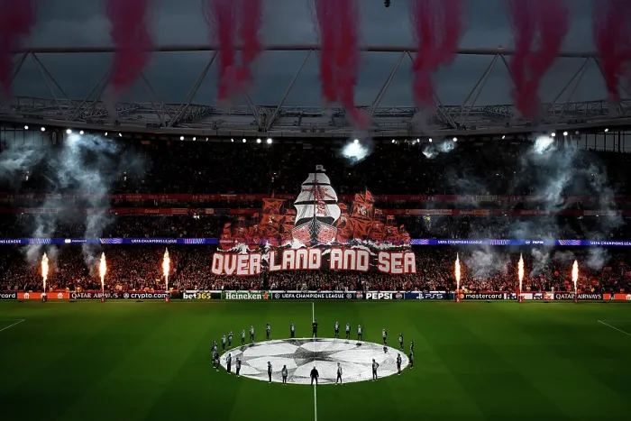 Framed Print : Arsenal FC v Atletico de Madrid - UEFA Champions League 2025 / 26 Semi Final Second Leg