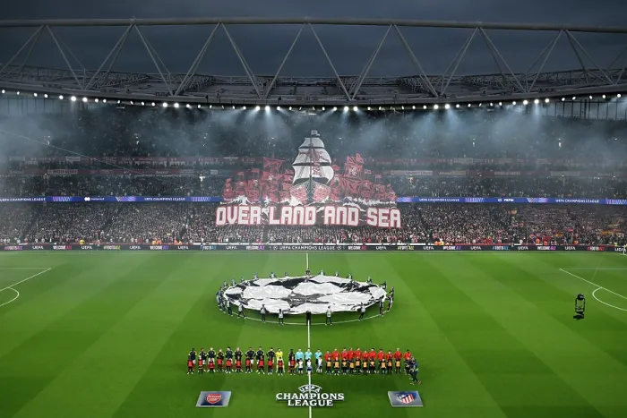 Framed Print : Arsenal FC v Atletico de Madrid - UEFA Champions League 2025 / 26 Semi Final Second Leg