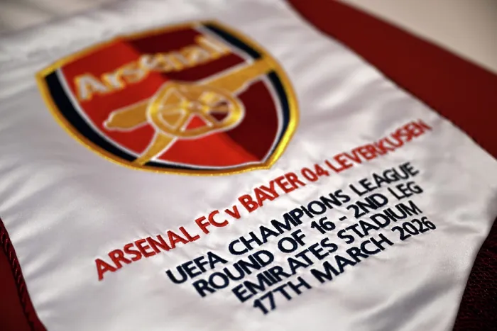 Framed Print : Arsenal FC v Bayer 04 Leverkusen - UEFA Champions League 2025 / 26 Round of 16 Second Leg