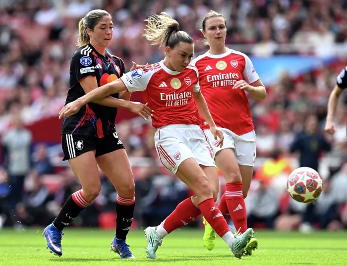 Framed Print : Arsenal FC v OL Lyonnes - UEFA Women's Champions League 2025 / 26 Semi-Final First Leg Arsenal FC v OL Lyonnes - UEFA Women's Champions League 2025 / 26 Semi-Final First Leg