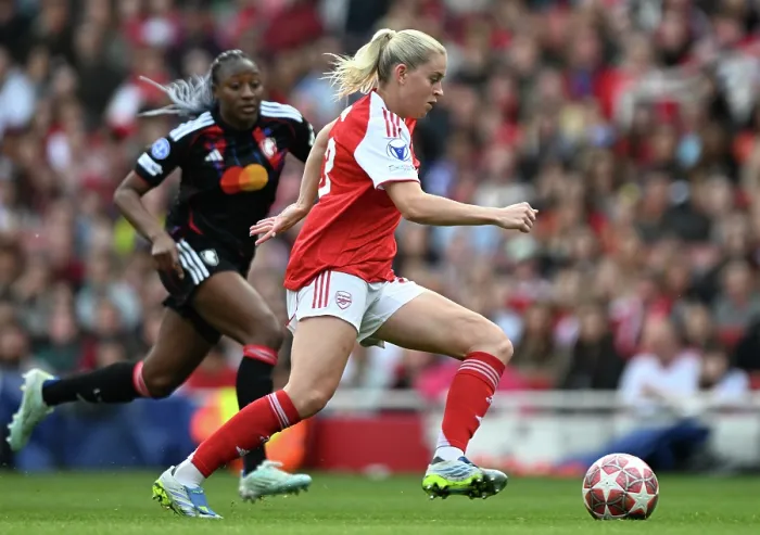 Framed Print : Arsenal FC v OL Lyonnes - UEFA Women's Champions League 2025 / 26 Semi-Final First Leg Arsenal FC v OL Lyonnes - UEFA Women's Champions League 2025 / 26 Semi-Final First Leg
