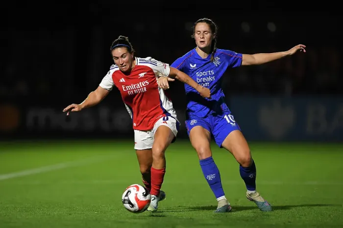 Framed Print : Arsenal FC v Rangers FC: UEFA Women's Champions League First Round Mini-Tournament Framed Print : Arsenal FC v Rangers FC: UEFA Women's Champions League First Round Mini-Tournament