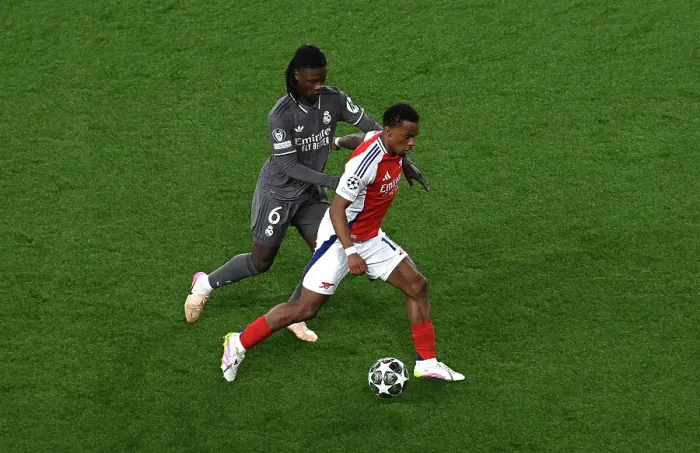 Framed Print : Arsenal FC v Real Madrid C.F. - UEFA Champions League 2024 / 25 Quarter Final First Leg