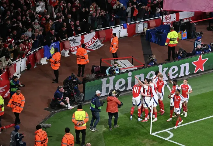 Framed Print : Arsenal FC v Real Madrid C.F. - UEFA Champions League 2024 / 25 Quarter Final First Leg