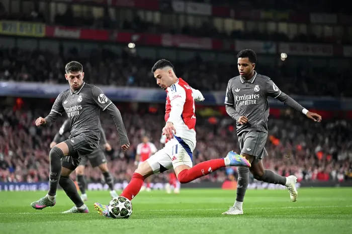 Framed Print : Arsenal FC v Real Madrid C.F. - UEFA Champions League 2024 / 25 Quarter Final First Leg