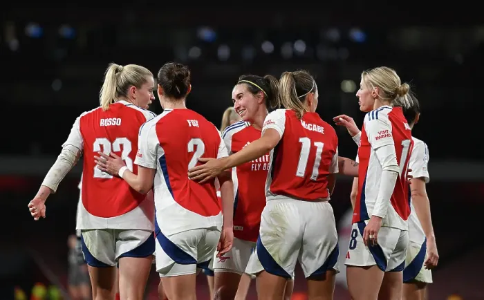 Framed Print : Arsenal FC v Real Madrid CF - UEFA Women's Champions League Quarter Finals Second Leg Arsenal FC v Real Madrid CF - UEFA Women's Champions League Quarter Finals Second Leg