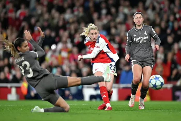 Framed Print : Arsenal FC v Real Madrid CF - UEFA Women's Champions League Quarter Finals Second Leg Arsenal FC v Real Madrid CF - UEFA Women's Champions League Quarter Finals Second Leg
