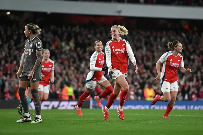 Framed Print : Arsenal FC v Real Madrid CF - UEFA Women's Champions League Quarter Finals Second Leg Arsenal FC v Real Madrid CF - UEFA Women's Champions League Quarter Finals Second Leg