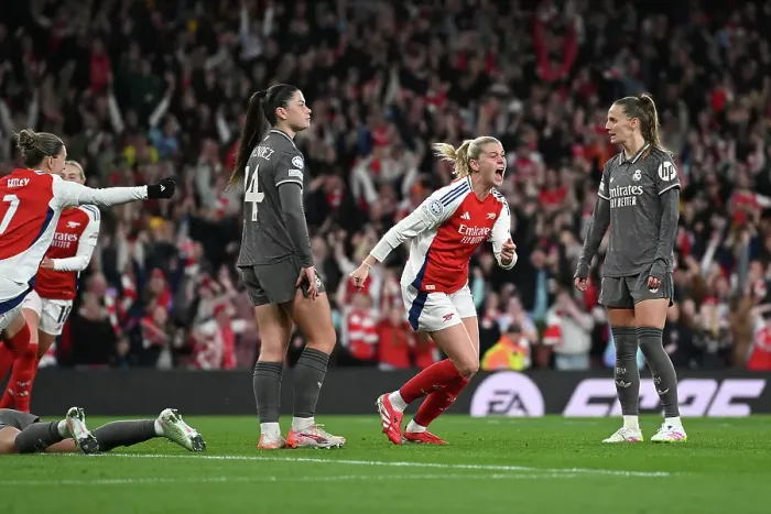 Framed Print : Arsenal FC v Real Madrid CF - UEFA Women's Champions League Quarter Finals Second Leg Arsenal FC v Real Madrid CF - UEFA Women's Champions League Quarter Finals Second Leg