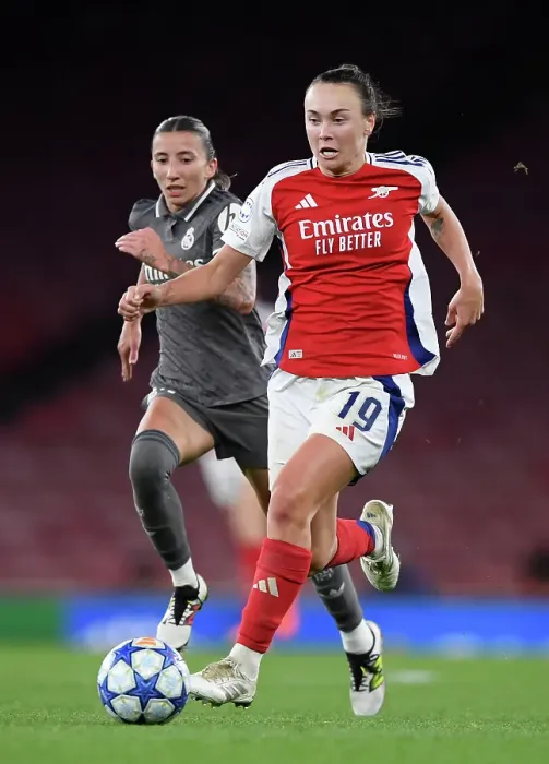 Framed Print : Arsenal FC v Real Madrid CF - UEFA Women's Champions League Quarter Finals Second Leg Arsenal FC v Real Madrid CF - UEFA Women's Champions League Quarter Finals Second Leg