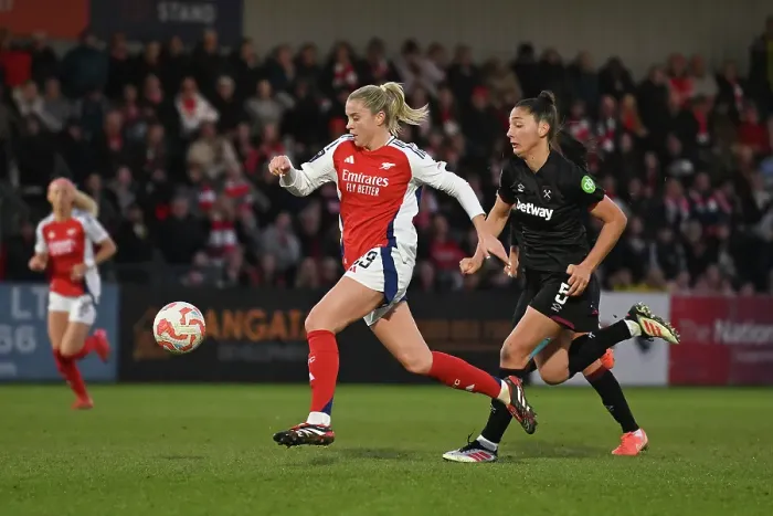 Framed Print : Arsenal FC v West Ham United FC - Barclays Women's Super League Arsenal FC v West Ham United FC - Barclays Women's Super League