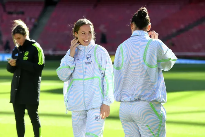 Framed Print : Arsenal FC vs Aston Villa: Lia Waelti's Reaction during Pre-Match Pitch Inspection (2023-24) Framed Print : Arsenal FC vs Aston Villa: Lia Waelti's Reaction during Pre-Match Pitch Inspection (2023-24)