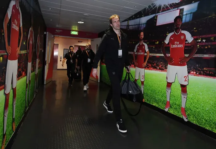 Framed Print : Arsenal FC vs Atletico Madrid: Petr Cech's Final Europa League Stand at Emirates Stadium (Semi-Final Leg One) Framed Print : Arsenal FC vs Atletico Madrid: Petr Cech's Final Europa League Stand at Emirates Stadium (Semi-Final Leg One)