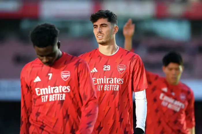 Framed Print : Arsenal FC vs Burnley FC: Kai Havertz's Focused Pre-Match Warm-Up at Emirates Stadium (2023-24) Framed Print : Arsenal FC vs Burnley FC: Kai Havertz's Focused Pre-Match Warm-Up at Emirates Stadium (2023-24)
