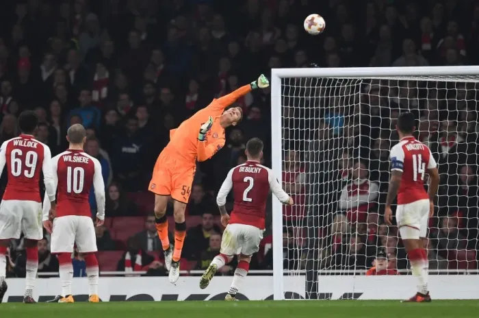 Framed Print : Arsenal FC vs Crvena Zvezda: Matt Macey in Action at the Emirates Stadium, UEFA Europa League 2017-18 Framed Print : Arsenal FC vs Crvena Zvezda: Matt Macey in Action at the Emirates Stadium, UEFA Europa League 2017-18