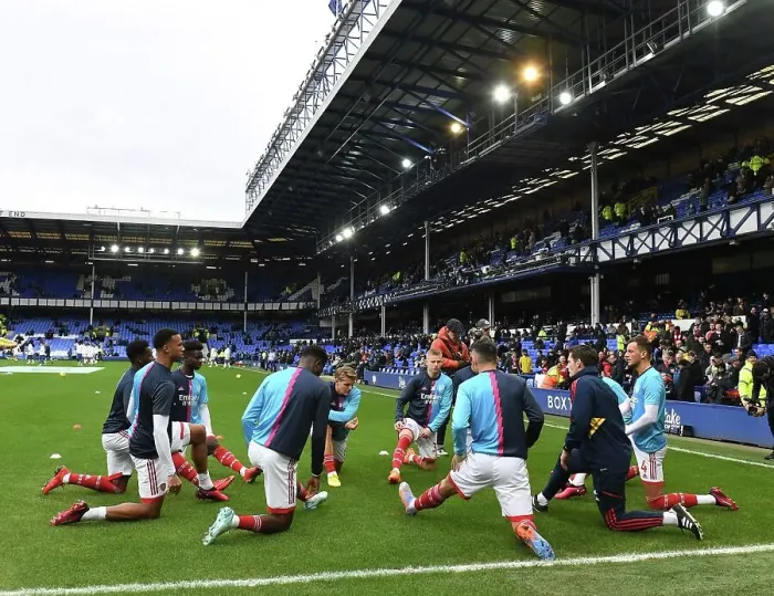 Framed Print : Arsenal FC vs. Everton FC: Premier League Showdown - Warm-Up at Goodison Park