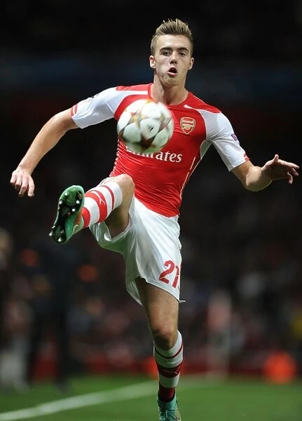 Arsenal FC vs Galatasaray AS: Calum Chambers in Action at the 2014 / 15 Champions League Match