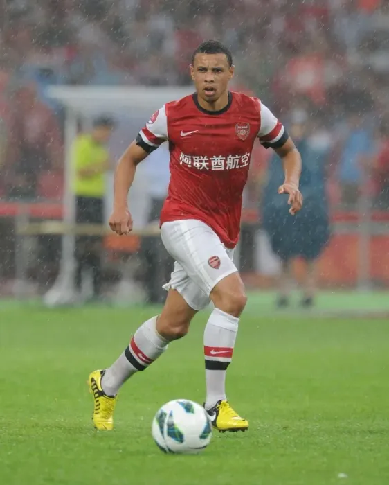 Framed Print : Arsenal FC vs Manchester City: Francis Coquelin Faces Off in Beijing
