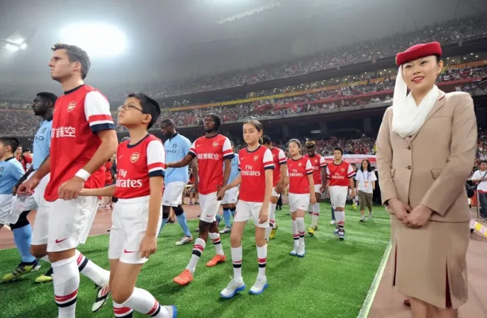 Framed Print : Arsenal FC vs Manchester City: Jenkinson and Gervinho Prepare for Battle in Beijing Framed Print : Arsenal FC vs Manchester City: Jenkinson and Gervinho Prepare for Battle in Beijing