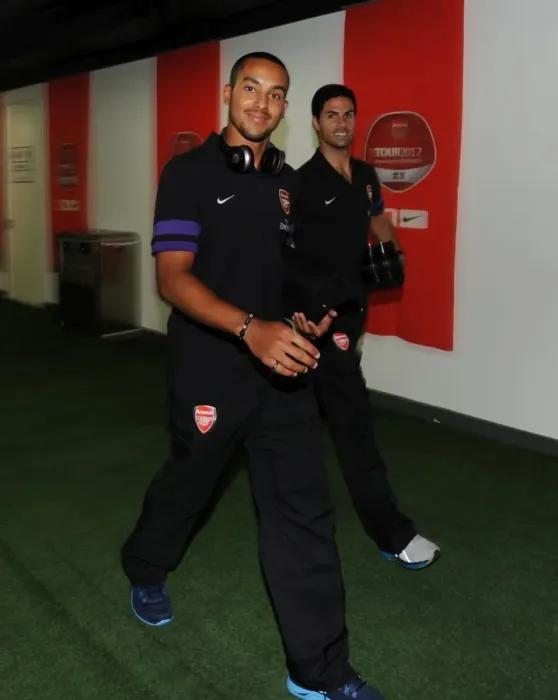 Framed Print : Arsenal FC vs Manchester City: Theo Walcott and Mikel Arteta Pre-Season Clash in Beijing, 2012 Framed Print : Arsenal FC vs Manchester City: Theo Walcott and Mikel Arteta Pre-Season Clash in Beijing, 2012