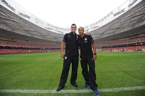 Arsenal FC vs Manchester City: Theo Walcott and Vito Mannone Pre-Season Clash in Beijing, 2012