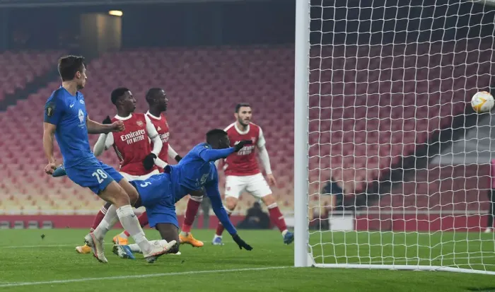 Framed Print : Arsenal FC vs Molde FK: Own Goal Double Strike in Europa League Match